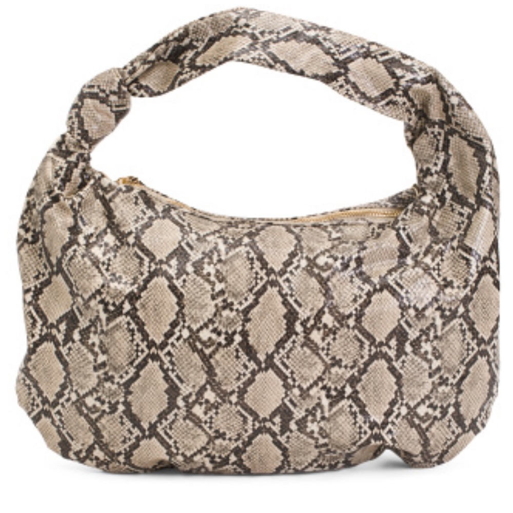 Urban Expressions Beige and Brown Snake Print Hobo Bag